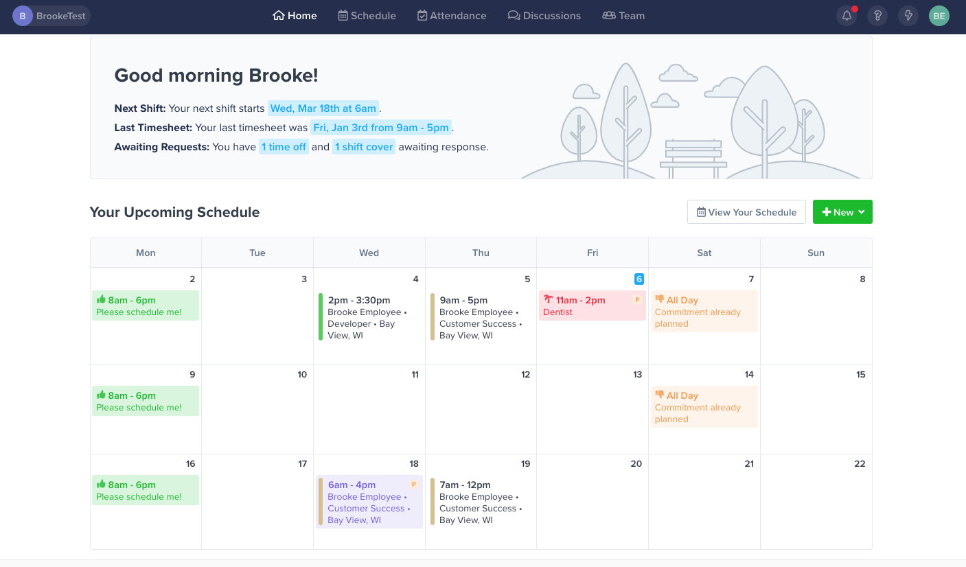 ZoomShift schedules