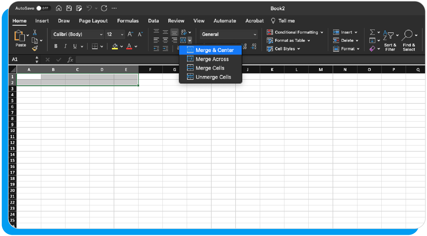 The second step when learning how to create a work schedule in Excel