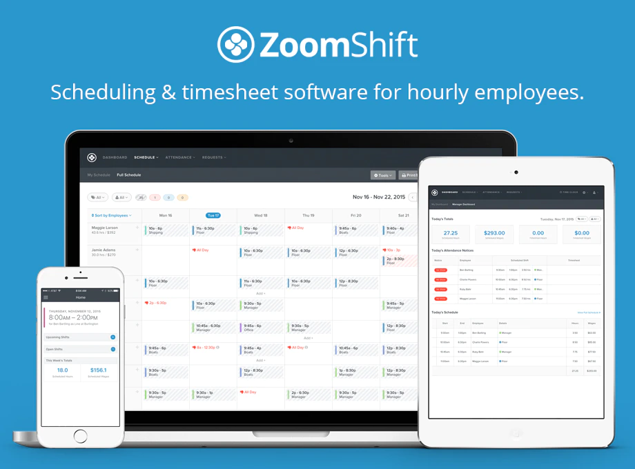 zoomshift employee scheduling software 