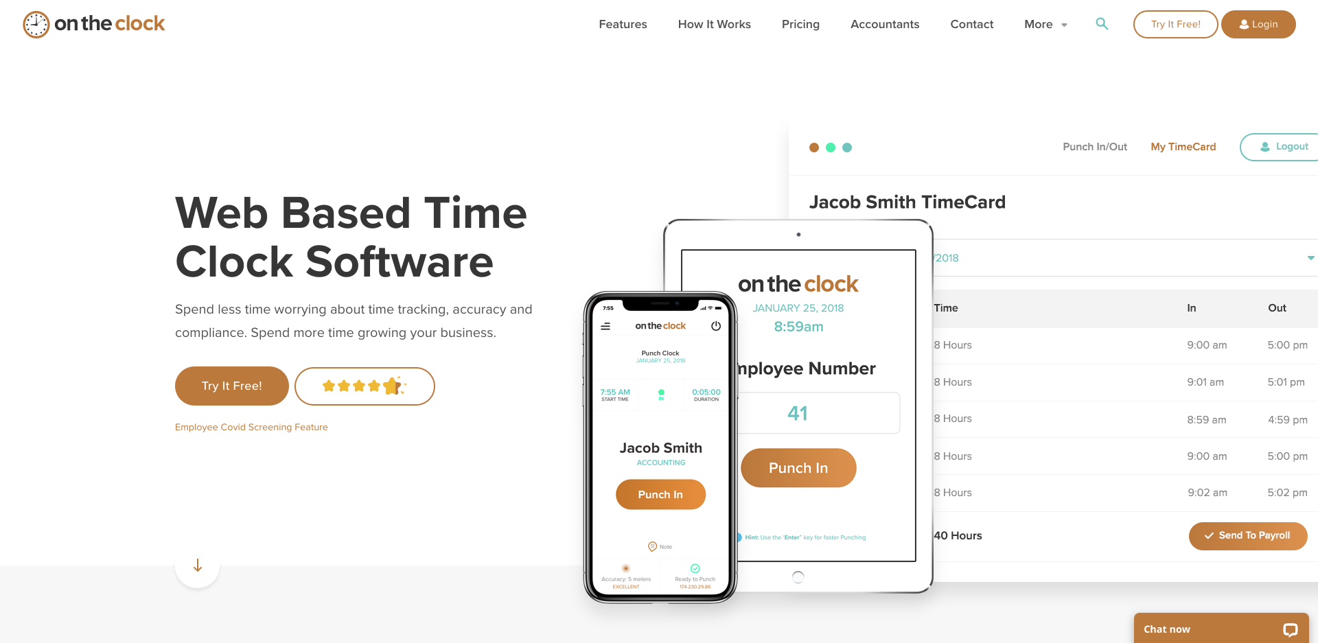 OnTheClock - employee time clock for small business