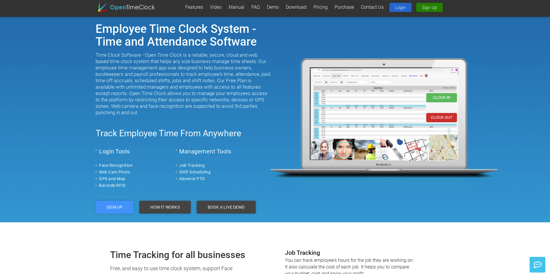 OpenTimeClock - employee time clock system
