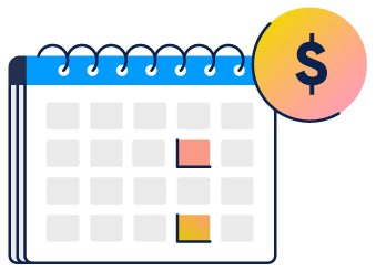 Calendar with paydays highlighted.
